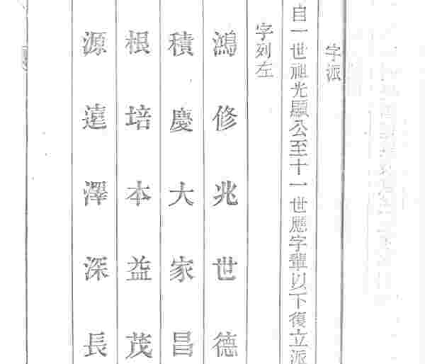 白苓吴氏字辈