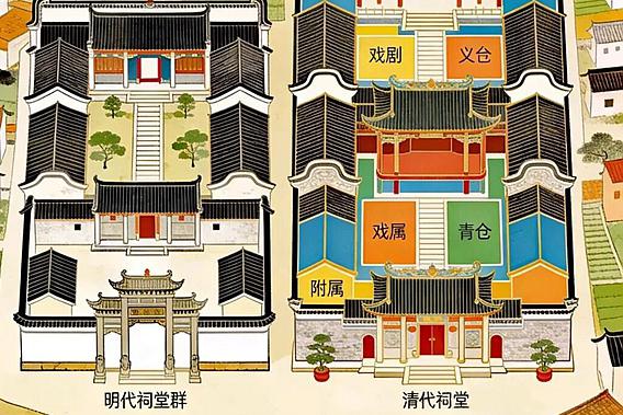 承脉聚族：明清祠堂建筑的共性特质与时代差异