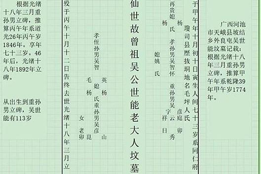 广西天峨县六排镇一座古墓，寻后裔