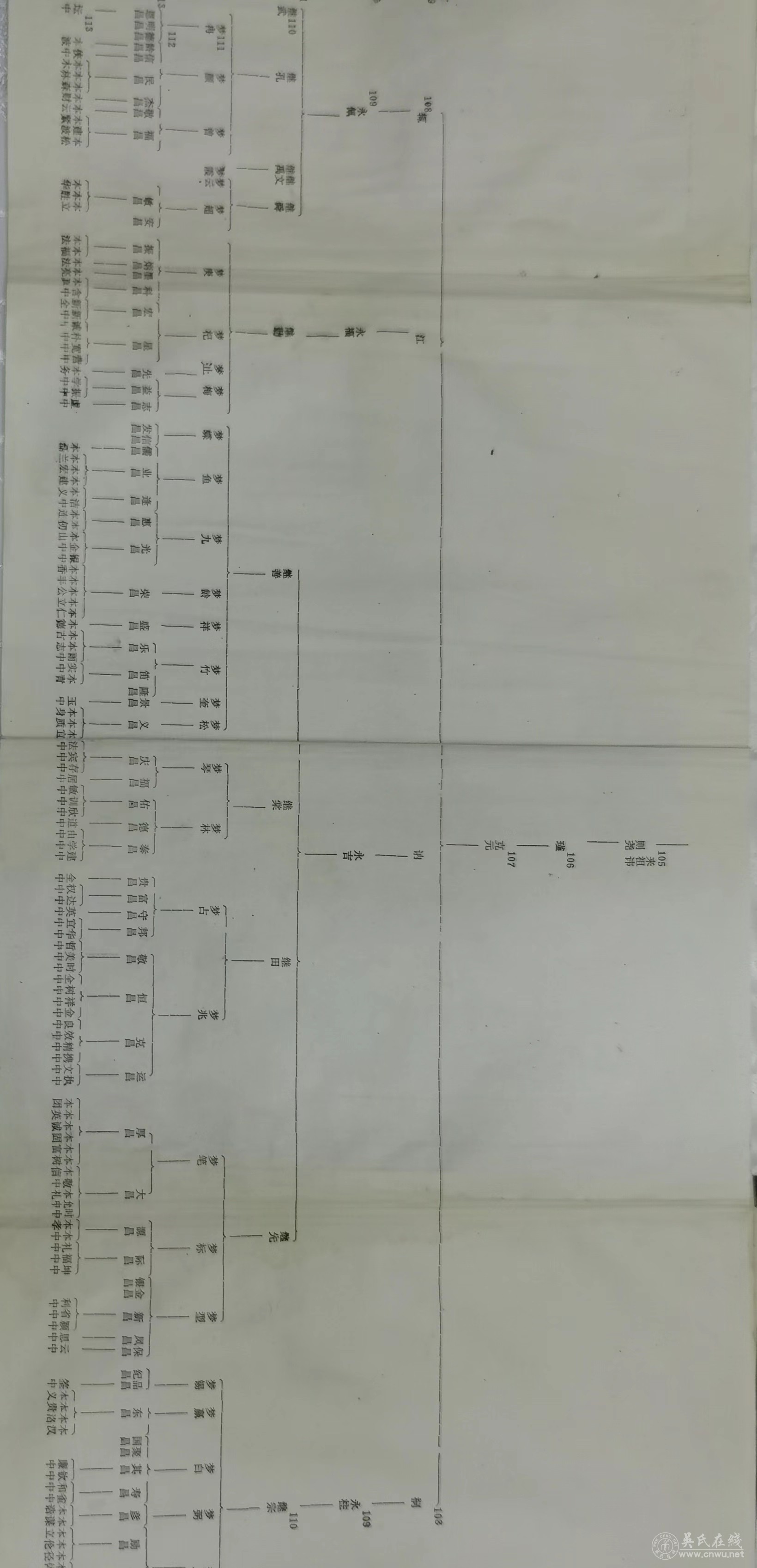 江苏省丰县赵庄镇大吴庄村世系表