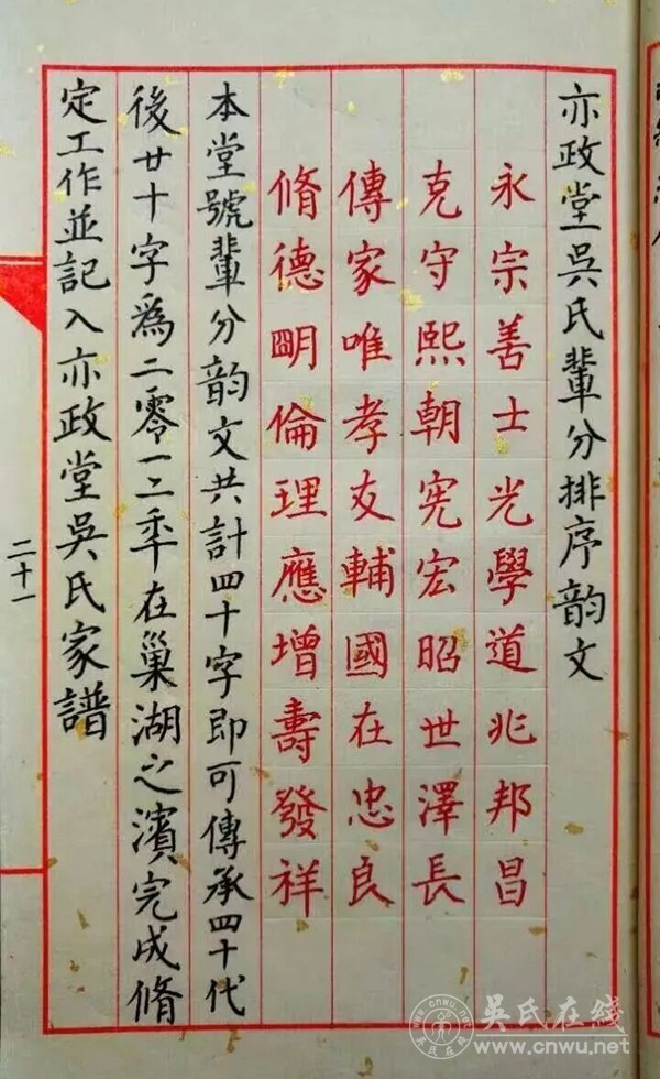 吴氏宗亲辈分“学道兆邦昌,克守…”的深刻内涵与传承意义 吴氏宗亲辈分“学道兆邦昌,克守…”的深刻内涵与传承意义